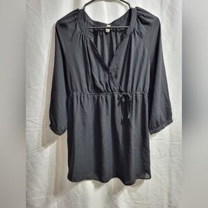 Maternity-Thyme 3/4 Sleeves Black Blouse, Size Small